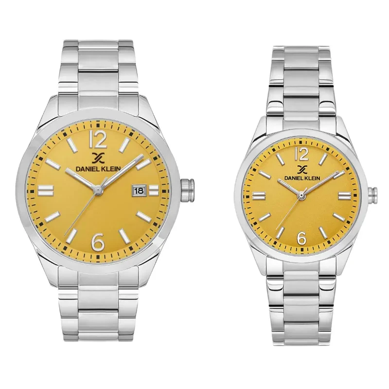 Daniel Klein Yellow Dial Couple Watch Set- DK.1.13753-5